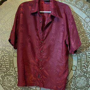 Elegant Maroon Patterned Men's Shirt